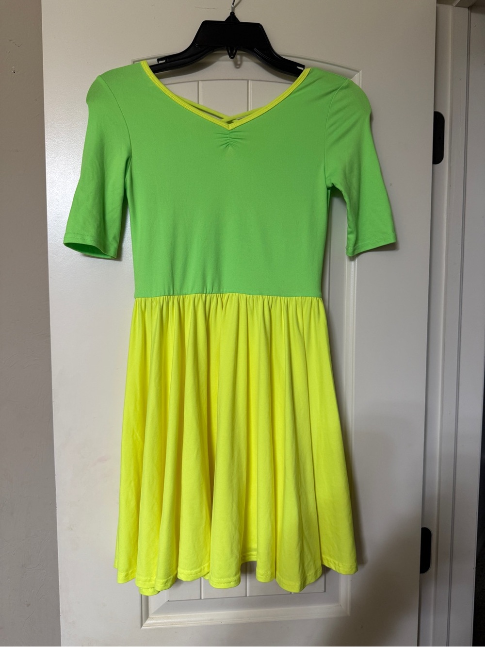 Dot Dot Smile Lime Green and Neon Yellow Fit & Flare Dress